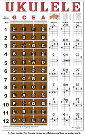 Ukulele chord chart poster 11x17 for beginners — photo 5