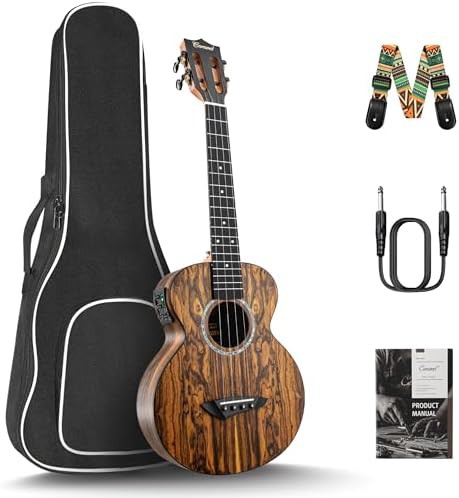Butterfly bocote wood tenor electric ukulele