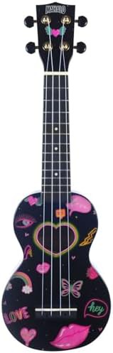 Black Hearts Graphic Soprano Ukulele