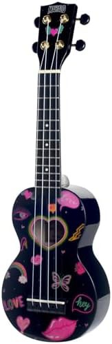 Black Hearts Graphic Soprano Ukulele — photo 4