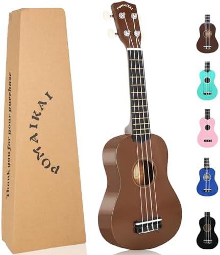 Brown basswood soprano ukulele 21 in