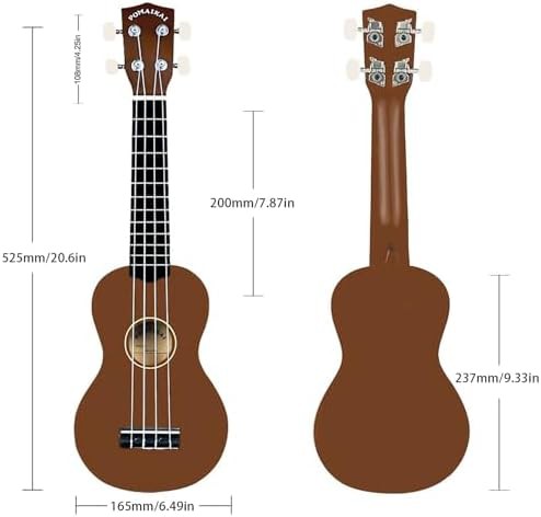 Brown basswood soprano ukulele 21 in — photo 5
