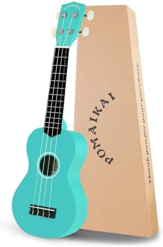 Blue glossy soprano ukulele 21 in