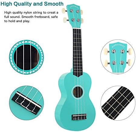Blue glossy soprano ukulele 21 in — photo 3
