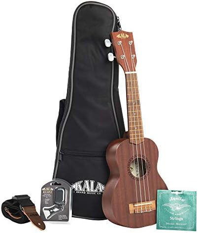 Natural mahogany soprano ukulele bundle
