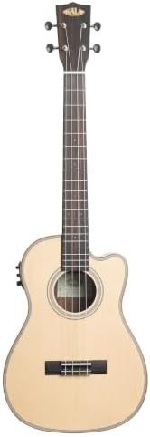 Solid spruce striped ebony baritone cutaway ukulele