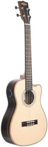 Solid spruce striped ebony baritone cutaway ukulele — photo 3