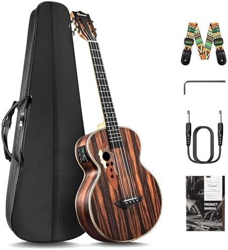 Ebony wood baritone electric ukulele