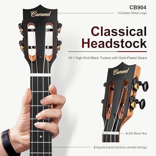 Ebony wood baritone electric ukulele — photo 3