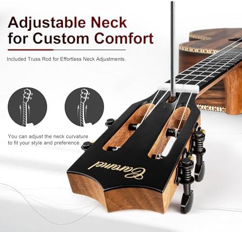 Ebony wood baritone electric ukulele — photo 5