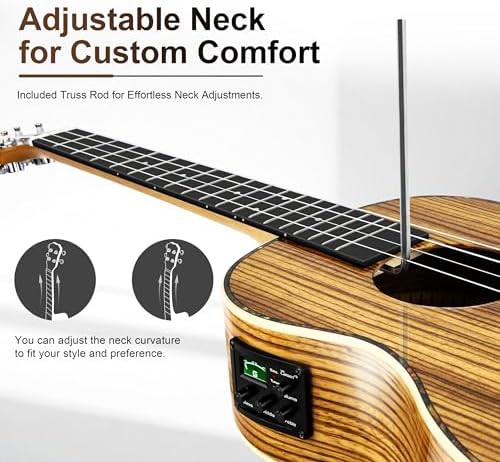 Gloss zebra wood baritone electric ukulele — photo 5