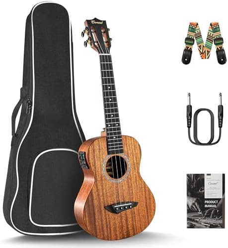 Solid mahogany tenor electric ukulele
