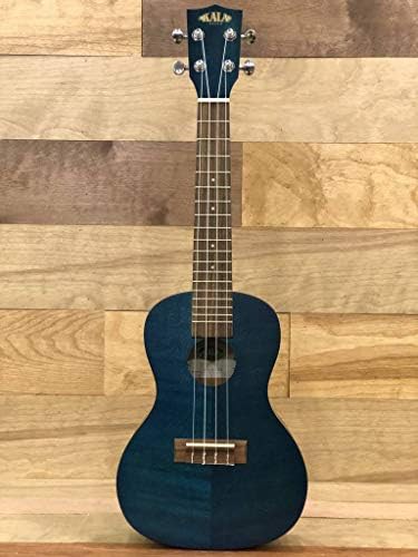 Blue satin exotic mahogany concert ukulele — photo 3
