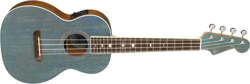 Turquoise walnut fingerboard tenor ukulele — photo 3