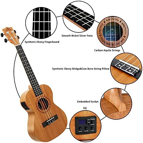Mahogany electric tenor ukulele with tuner — photo 4