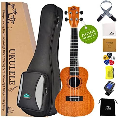 Mahogany glossy electric concert ukulele