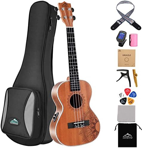Sapele electric tenor ukulele with eq