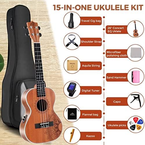 Sapele electric tenor ukulele with eq — photo 3