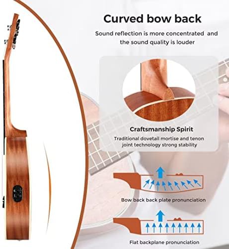 Sapele electric tenor ukulele with eq — photo 4