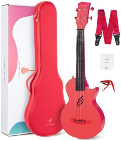 Red carbon fiber concert starter ukulele