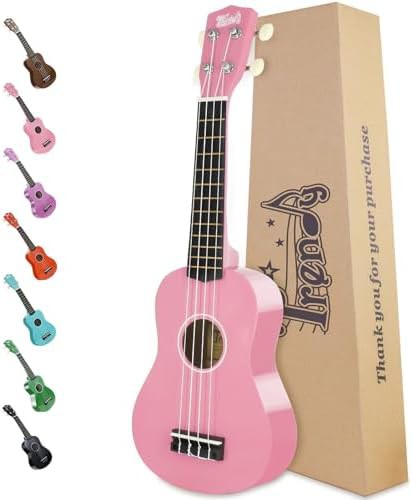 Pink Soprano Beginner Wood Ukulele
