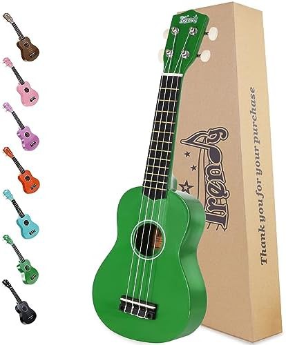 Green Soprano Hawaiian Wood Ukulele for Beginners