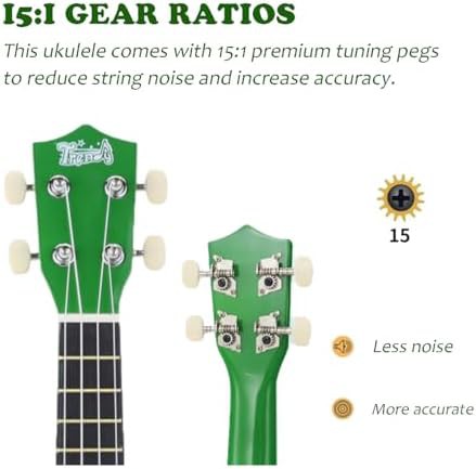 Green Soprano Hawaiian Wood Ukulele for Beginners — photo 4