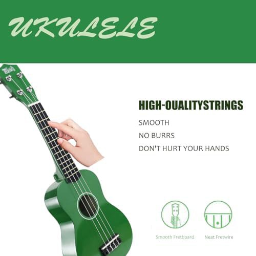 Green Soprano Hawaiian Wood Ukulele for Beginners — photo 5