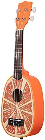 Novelty orange satin mahogany soprano ukulele — photo 4