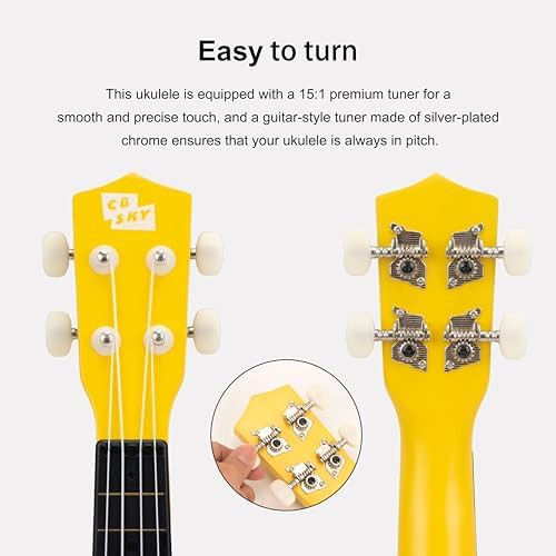 Yellow soprano ukulele 21 in — photo 3