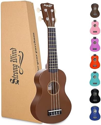 Brown Basswood Soprano Stringed Ukulele