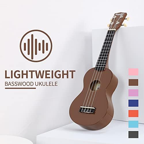 Brown Basswood Soprano Stringed Ukulele — photo 3