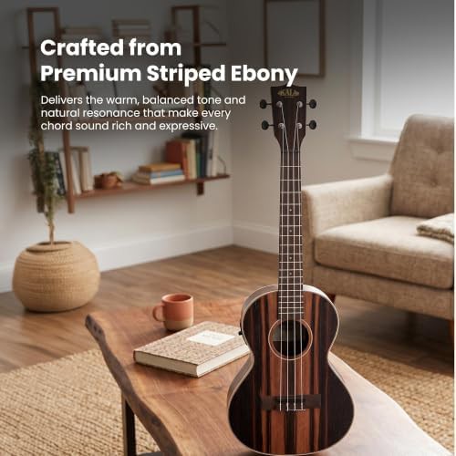 Striped ebony tenor acoustic electric brown — photo 5