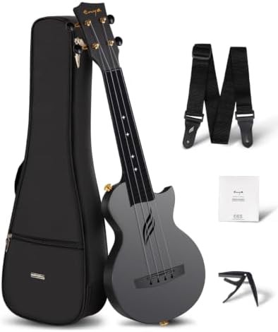Black carbon fiber soprano travel ukulele