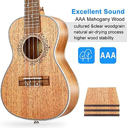 Tenor and concert wood ukulele bundle — photo 3