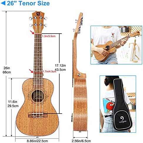 Tenor and concert wood ukulele bundle — photo 5