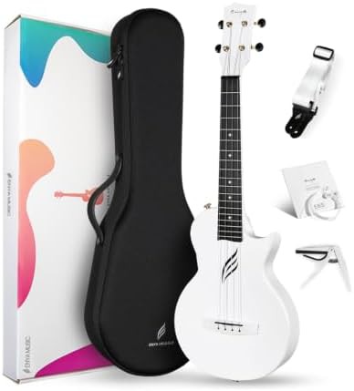 White carbon fiber cutaway tenor ukulele