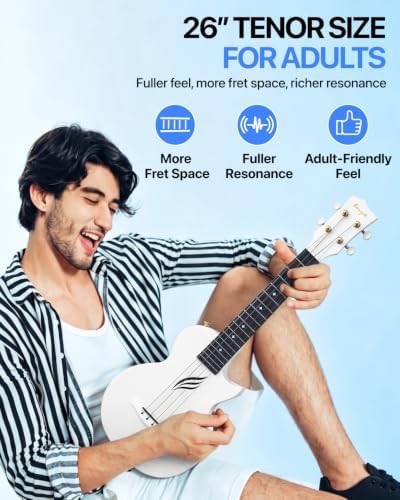 White carbon fiber cutaway tenor ukulele — photo 3