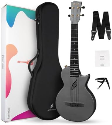 Black carbon fiber cutaway tenor ukulele
