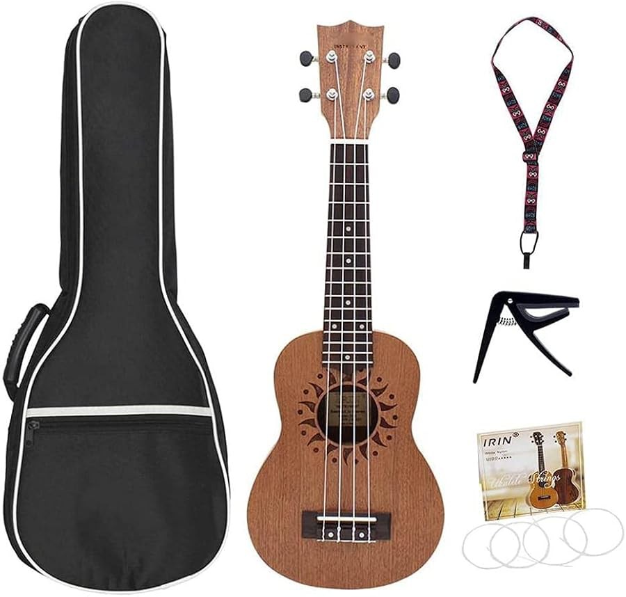 Sapele wood flower sound hole 21 inch ukulele — photo 4