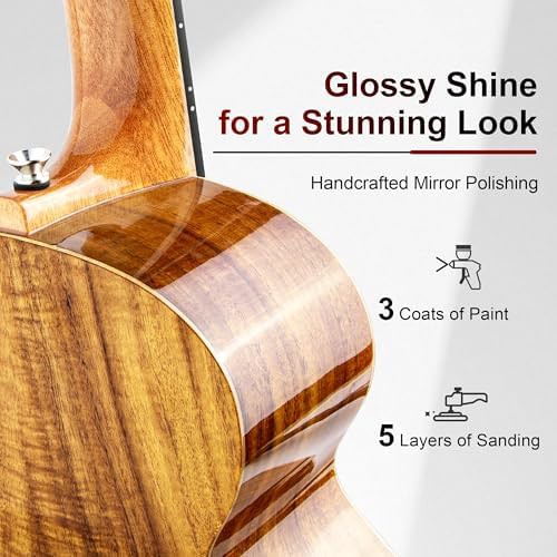 Curly Acacia Glossy Concert Ukulele — photo 5
