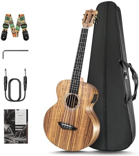 Left Handed Acacia Baritone Electric Ukulele