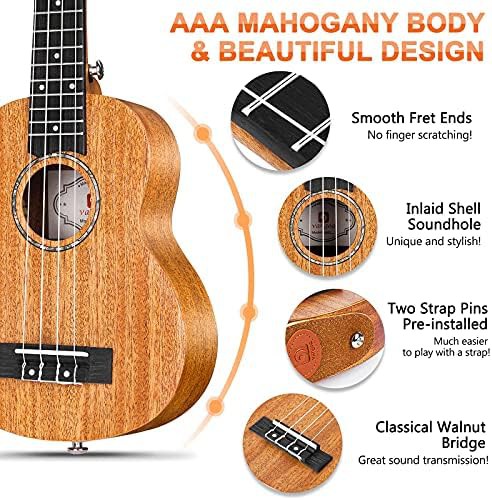 Soprano and concert beginner ukulele pair — photo 4