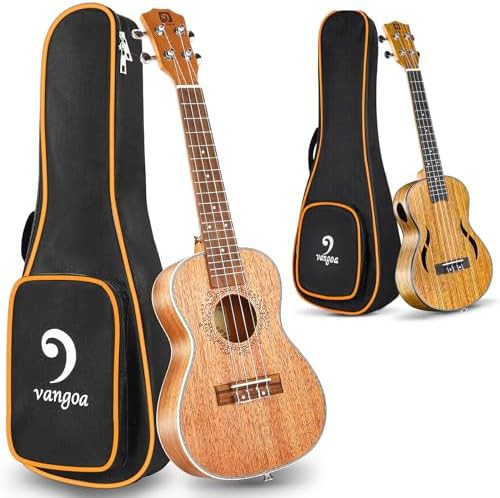 Concert and tenor wood ukulele set