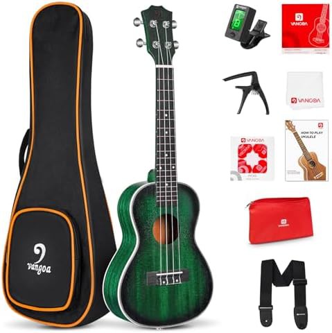 Green tenor mahogany beginner bundle 26