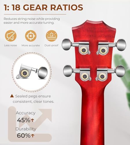 Red tenor mahogany starter ukulele 26 inch — photo 3