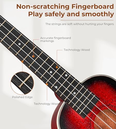 Red tenor mahogany starter ukulele 26 inch — photo 4