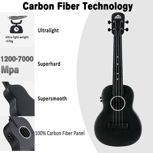 Carbon fiber electric concert ukulele kit carbon-fiber-electric-concert-ukulele-carbon — photo 3