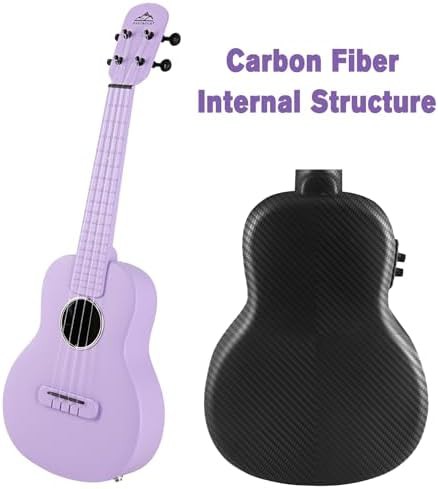 Black purple carbon fiber concert ukulele — photo 4