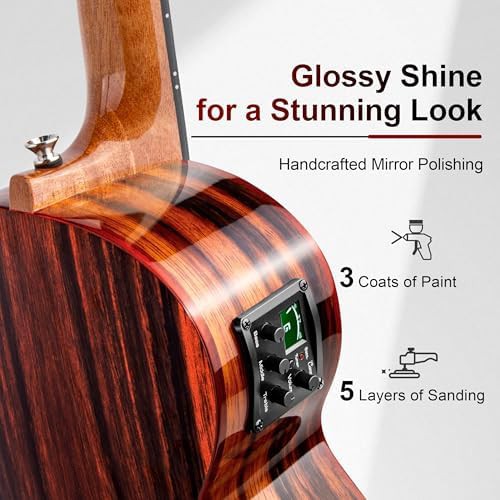 Ebony Glossy Electric Cutaway Armrest Ukulele — photo 3